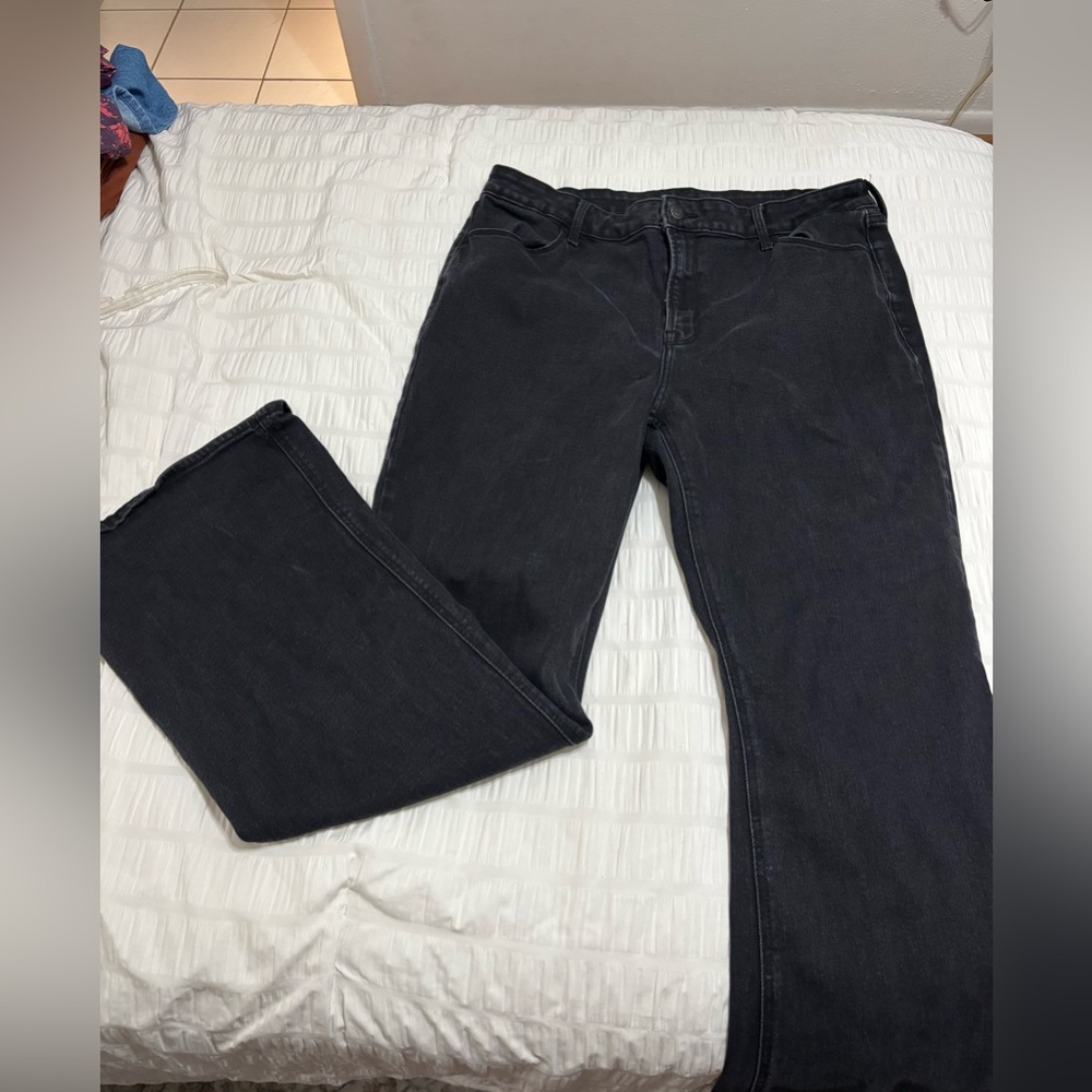 black flare jeans wide leg